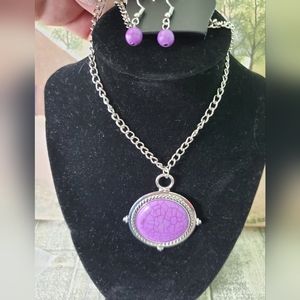 🌹#121 Paparazzi purple and silver long necklace